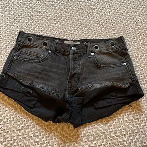Free People Black Jean Shorts